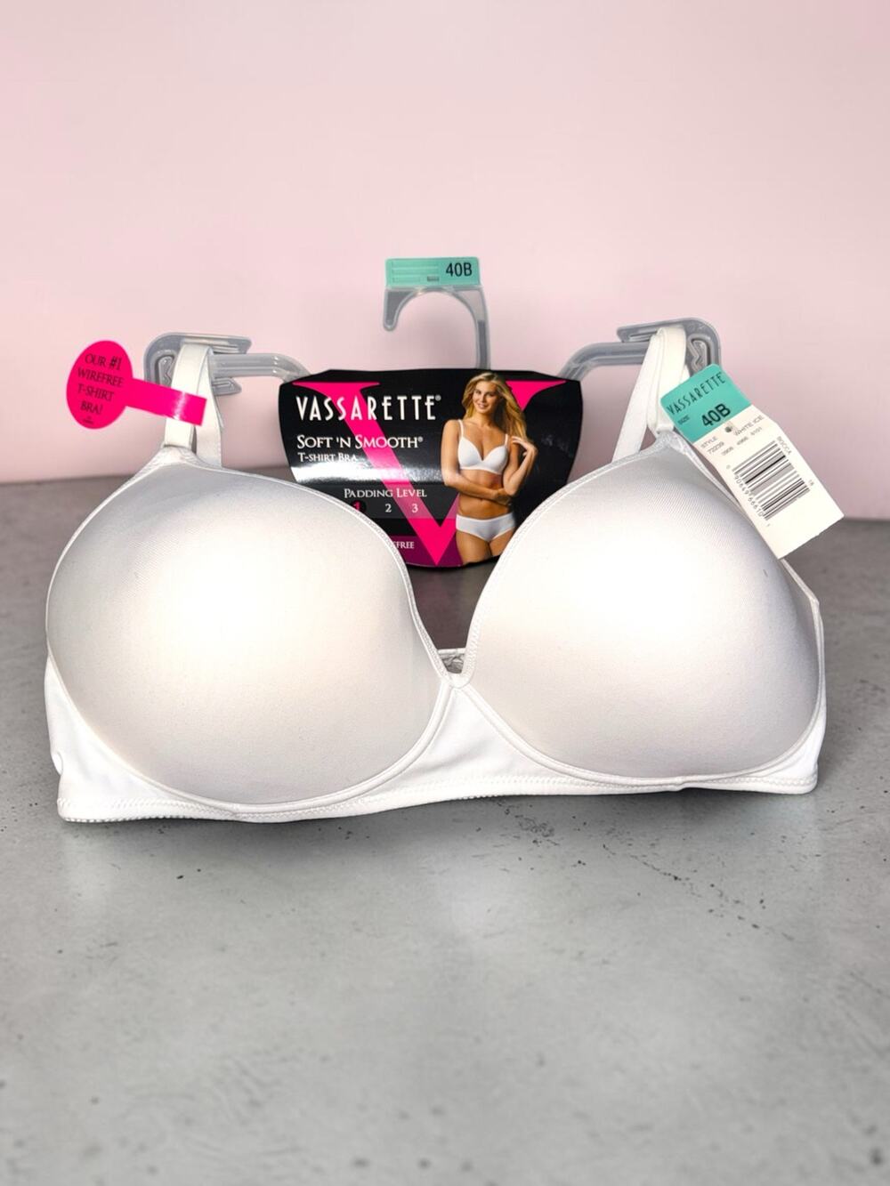 Vassarette Soft 'N Smooth Wire-Free Bra White 40B New With Tags